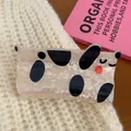 Cute cartoon puppy pattern acrylic hair claw clip in creamy white with black spots - Creamy White Spotted Dog