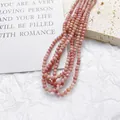 High-quality 3mm faceted pink natural stone beads for DIY jewelry bracelet making - Pink Rose