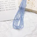 Faceted 3mm light blue natural gemstone loose beads for DIY handmade jewelry crafting - Aquamarine