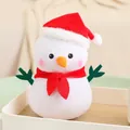 Adorabile pupazzo di neve di peluche bianco natalizio con cappello e sciarpa rossi festivi - Sciarpa rossa / 20-30cm