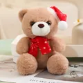 Adorabile orsacchiotto di peluche marrone con cappello di Babbo Natale e sciarpa - Orso Cammello con Fiocchi di Neve / 20-30cm