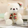 Morbido orsetto di peluche bianco con sciarpa e cappello di Natale SKU - Orsetto Bianco con Decorazione a Cuore / 20-30cm