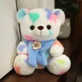 Orsetto di peluche colorato con sciarpa blu e soffice design a chiazze variopinte - Orsetto Colorato - Sciarpa Blu / 20-30cm