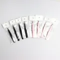Set di pinzette per sopracciglia professionali in acciaio inox nero e rosa per precisione - Polvere - Sacchetto In Op Beccuccio Inclinato Tubo Singolo (spessore 12 Mm)