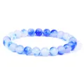 Natural blue sunstone beaded bracelet handmade jewelry for men and women variant view - Blue Chalcedony