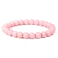 Elastic pink crackle stone beaded bracelet for men and women handmade jewelry - Pink Turquoise