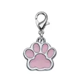 Cute pink enamel pet paw print pendant with alloy lobster clasp for DIY jewelry charm. - Lobster Clasp Style (HC356) / Pink