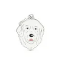 Pendentif dessin animé tête de chien Golden Retriever blanc pour porte-clés sympa - Ours Polaire