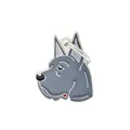 Porte-clés tête de dogue allemand en émail gris avec anneau argenté pour accessoires - Dogue Allemand