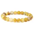 Natural sunstone beaded bracelet with yellow striped gemstones for men and women jewelry - Yellow Striped Agate