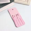 Professional pink stainless steel eyebrow tweezers set with a matching leather storage pouch - 4-Piece Leather Case Set (1.0mm) / Pink