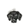 Pendentif tête de chien en émail noir de haute qualité pour colliers d'animaux ou porte-clés - Retriever