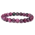 Natural Ruby in Zoisite gemstone beaded bracelet for men and women handmade jewelry - Ruby in Zoisite Style