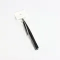 Professional black stainless steel slant tip eyebrow tweezers in clear packaging - 1.0mm Flat Tip in OPP Bag / Black