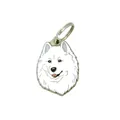 Mignon pendentif en émail pour chien Samoyède blanc porte-clés pour les sacs à main - Samoyède