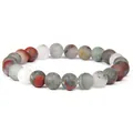 Matte natural sunstone beaded bracelet with mixed earthy tones for unisex jewelry wear. - African Bloodstone