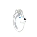 Porte-clés en métal en forme de tête de chien Husky de dessin animé pour sacs et sacs à dos - Husky