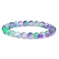 Exquisite natural multi-color fluorite gemstone beaded bracelet for men and women - Blue Purple Chalcedony