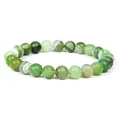 Natural green striped agate beaded bracelet handmade jewelry for men and women - Green Striped Agate