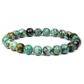 Natural African Turquoise beaded bracelet featuring unique earth-tone stone textures - African Pine Stone