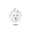 Charmant pendentif en émail tête de chien Bichon Frisé blanc pour porte-clés mignon - Westie