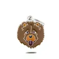 Pendentif en émail tête de chien Chow Chow marron mignon pour porte-clés ou accessoire de sac - Chow-Chow