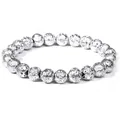 Silver-plated natural textured volcanic lava stone beaded bracelet for men and women - Silver Lava Stone