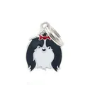 Charmant pendentif en émail chien Shih Tzu avec nœud rouge pour porte-clés et bijoux - Shih Tzu