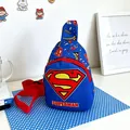 Children's Superman themed chest bag in blue and red featuring the iconic shield logo design - Superman / 13*6*18