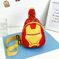 Red children's chest bag featuring a superhero mask design and adjustable yellow strap. - Red / 13*6*18