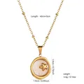 Gold stainless steel shell star pendant necklace featuring dimensions weight and length - Xl530