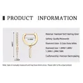 Moissanite S925 sterling silver hoop earrings with diamond details in gold - Yellow Gold (D Color Moissanite) Drop