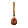Cuillère à salade et à pâtes artisanale en bois pakka coloré avec trou de suspension - Cuillère Pleine