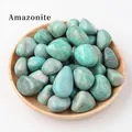 Pietre burattate di amazzonite naturale lucidata in una ciotola di legno per decoro - Amazzonite / 100g/Confezione (2-3CM)