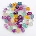 Pietre di fluorite naturale lucide e colorate in varie forme ovali levigate e lisce - Fluorite Arcobaleno / 100g/Confezione (2-3CM)