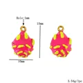 Miniature stainless steel pink dragon fruit enamel charms for DIY jewelry making - Pink Dragon Fruit