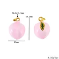 Colgante de melocotón esmaltado rosa de acero inoxidable con dimensiones y peso detallados - Melocotón