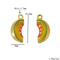 Detailed dimensions of enamel watermelon slice pendant for DIY jewelry making - Watermelon Yellow
