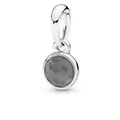 Elegant silver-plated birthstone charm pendant for DIY bracelets - Gray (June)