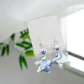 Blue and white star-shaped ceramic earrings with 925 silver hooks in Chinese style. - Blue And White Star (1604-12)