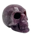 Crâne en pierre naturelle violette sculptée à la main de 2 pouces décoratif art - Lépidolite / 2 Pouces