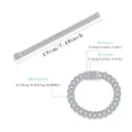 Bracciale maglia cubana argento 10mm con moissanite, lunghezza 19cm, hip-hop - 20cm / Bracciale in Argento S925 Moissanite (6024442304745)