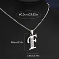 Collier avec pendentif lettre F en strass argenté brillant avec chaîne vénitienne de 60cm - Chaîne En Acier Titane Lettre F
