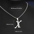 Collier avec pendentif lettre X incrusté de strass argentés et chaîne de 60 cm - Chaîne En Acier Titane Lettre X