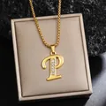 Élégant collier avec pendentif lettre P plaqué or et strass blancs étincelants pour hommes femmes - Chaîne Plaquée Or