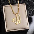 Élégant collier à chaîne dorée avec pendentif initiale W en strass étincelants - Chaîne Plaquée Or W
