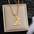 Élégant collier avec pendentif lettre Z doré orné de zircons cubiques étincelants pour femmes - Chaîne Plaquée Or Z