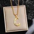 Collier élégant doré avec pendentif lettre C et strass étincelants pour femmes chic - Chaîne Plaquée Or C