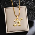 Élégant collier plaqué or avec un pendentif lettre H initial serti de strass brillants - Chaîne Plaquée Or H