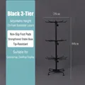 3-layer black rotating metal display rack with adjustable height and stable base - Black 3-Tier Stand (Desktop)